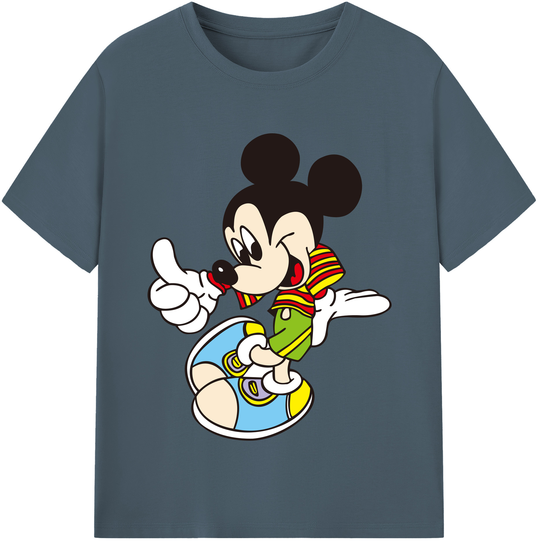（画像用） ミッキーマウス Mickey Mouse 綿100％半袖Tシャツ（フロントプリント）